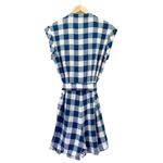 J.Crew NWT  Linen Blend Tie Waist Shorts Romper Blue Gingham Check Size 8 NEW Photo 5