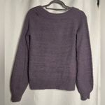 Made With Love Purple Fuzzy Scoop Neck Sweater Large Photo 1