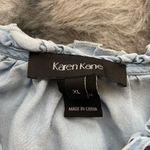 Karen Kane  Blue Flutter Sleeve Blouse with Tie Front 100%Lynocell Photo 3