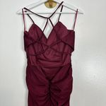 La Femme  Strappy Back Ruched Trumpet Gown in Dark Berry Size US 12 Photo 6