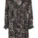 ZARA  Brown Tropical Leaf Long Sleeve Mini Dress Photo 0