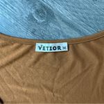 Deep V Surplice Crop Top Medium Amber Caramel Going Out Orange Photo 3