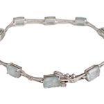 10K 10KT White Gold Aquamarine bracelet Photo 2