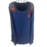 Jason Maxwell Long Sleeve Knit Top With Embroidered Flowers Women’s Size Medium Photo 73