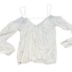 Free People  Adelia Ivory Cold Shoulder V Neck Long Sleeve Slub Tee size XS Photo 7