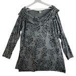 Chico's  Zenergy 2 US 12 14 L Tunic Top Cozy Animal Print Brushed Fleece Cowl Neck Photo 1