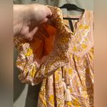 Anthropologie By  Floral Pink and Yellow Boho Mini Dress Photo 4