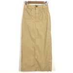 Anthropologie Maeve The Colette Maxi Skirt Back Slit Cotton Poplin Tan XS Photo 5