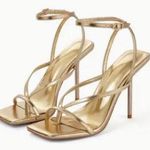 Steve Madden Gold strappy high heel sandals Photo 0