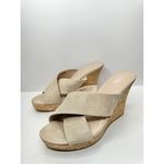 Charles David  Sandals Size 12 Womens Tan Crisscross Slip On Wedge Heel Open Toe Photo 2
