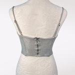 White Fox Boutique White Fox Silver Metallic Corset Top Glitter Bustier XS Photo 5