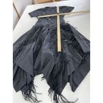 Bibhu Mohapatra Collective Dress Womens‎ 8 Black Cutout Fringe Poplin Midi Photo 8