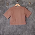 Everlane Seamless Crop Tee Brown Stretchy Short Sleeve Womens Xl Fitted Photo 3