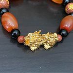 Handmade  Natural Agate Carnelian Stone Pi Xiu Fengshui Lucky Stretch Bracelet Photo 1