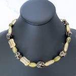Vintage Necklace Green & Butter Yellow Tones Photo 0