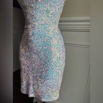 Windsor  Sequin Mini Dress XS Iridescent Sparkle Open Back Party Photo 2
