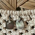 Dark Abalone Square Dangle Earring Vintage “Judith” Silver Brown Black Gray Jewelry Photo 7