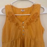 Mason & Belle Embroidered Yellow Sleeveless Top Photo 4