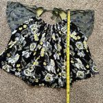 Free People  black, yellow & blue floral cold shoulder top size M Photo 8