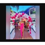 Amanda Uprichard  Jasalina Maxi Dress Hot Pink Womens Size Large Photo 1