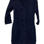 Michael Stars Navy Blue Linen Long Sleeve Dress Sz S Photo 0
