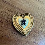 EXQUISITE ANTIQUE ART NOUVEAU GOLD FILL LARGE SHIELD Heart LOCKET NECKLACE Photo 3