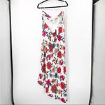 Haney Goldie Floral Silk Slip Midi Dress White Criss Cross Back 12 Photo 5