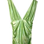 superdown  Mini Dress Sleeveless Metallic Bodycon Party Clubwear Green Size Small Photo 3