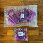 Adore Me NWT Jayda Women’s Purple Floral Lace Lingerie Set Size 32G/ Large Photo 2