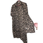 BIBI Leopard Print Chiffon Button Down Tunic Dress High Low Edgy Mobwife Fall Brown Photo 6