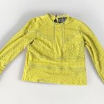 Anthropologie James Coviello  Crochet Lace‎ Yellow Long Sleeve Top Size S Photo 7