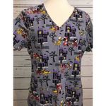 Disney ‎ Small Scrub Top Uniform Shirt Halloween S Photo 8