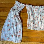 Windsor NWT S women’s stretchy off the shoulder top beige floral long sleeve Photo 0