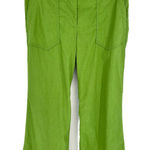 Maeve Naomi Linen Wide Leg Flare Pants Size 6 Green Photo 0