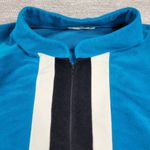 Vanity Fair VTG House Coat Womens 42 Blue Velour Stripe Thick Warm Zip Up Robe Photo 5