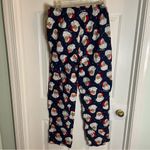 Old Navy Navy Blue Flannel Santa print novelty Pajama Set Size Medium ladies Photo 12