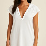 Jordan Taylor  White V-Neck Swim Cover-Up Photo 0