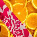 Vintage Rose Floral Geometric Knit Sweater Women's Pink Cream Retro Photo 5