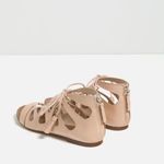 ZARA ✨ Gladiator Lace Up Flats Sandals✨ Photo 4