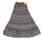Bongo  Maxi Skirt Medium Multicolor Patterned Belted‎ Bohemian Casual Photo 2