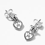 Pandora $120 Retail NWT  Heart-shaped Padlock Earrings Photo 2