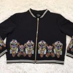Mod X embellished embroidered boho style bomber full zip jacket black size XL Photo 5
