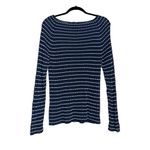 Giorgio Armani Blue and White Striped Long Sleeve Knit Top 44 US LARGE Photo 2