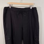 Saks 5th Avenue Saks Fifth Avenue Women's Black Linen Blend Cargo Jogger Size XL Photo 1