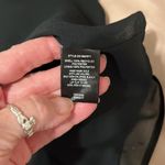 Sanctuary szXL black sheer LS blouse ties at neck Swiss dots/silver threads EUC Photo 7