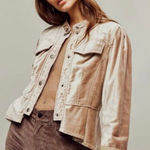 Free People Velvet Ballet Racer Jacket NWT Size M Champagne Photo 0