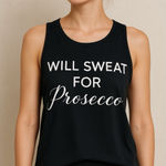 Workout Black “Will Sweat For Prosecco” Graphic Tank Top Women’s Size XL 14 Photo 0