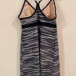 Athleta SUN DRESS RACERBACK LADIES SIZE Medium Black Gray White Striped Photo 1