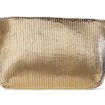 Victoria's Secret Victoria Secret Bombshell Metallic Logo Pleated Clutch Gold NWT Photo 1