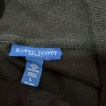 Karen Scott  Sport Black Long‎ Sleeve Top with Striped Collar Women's Photo 2